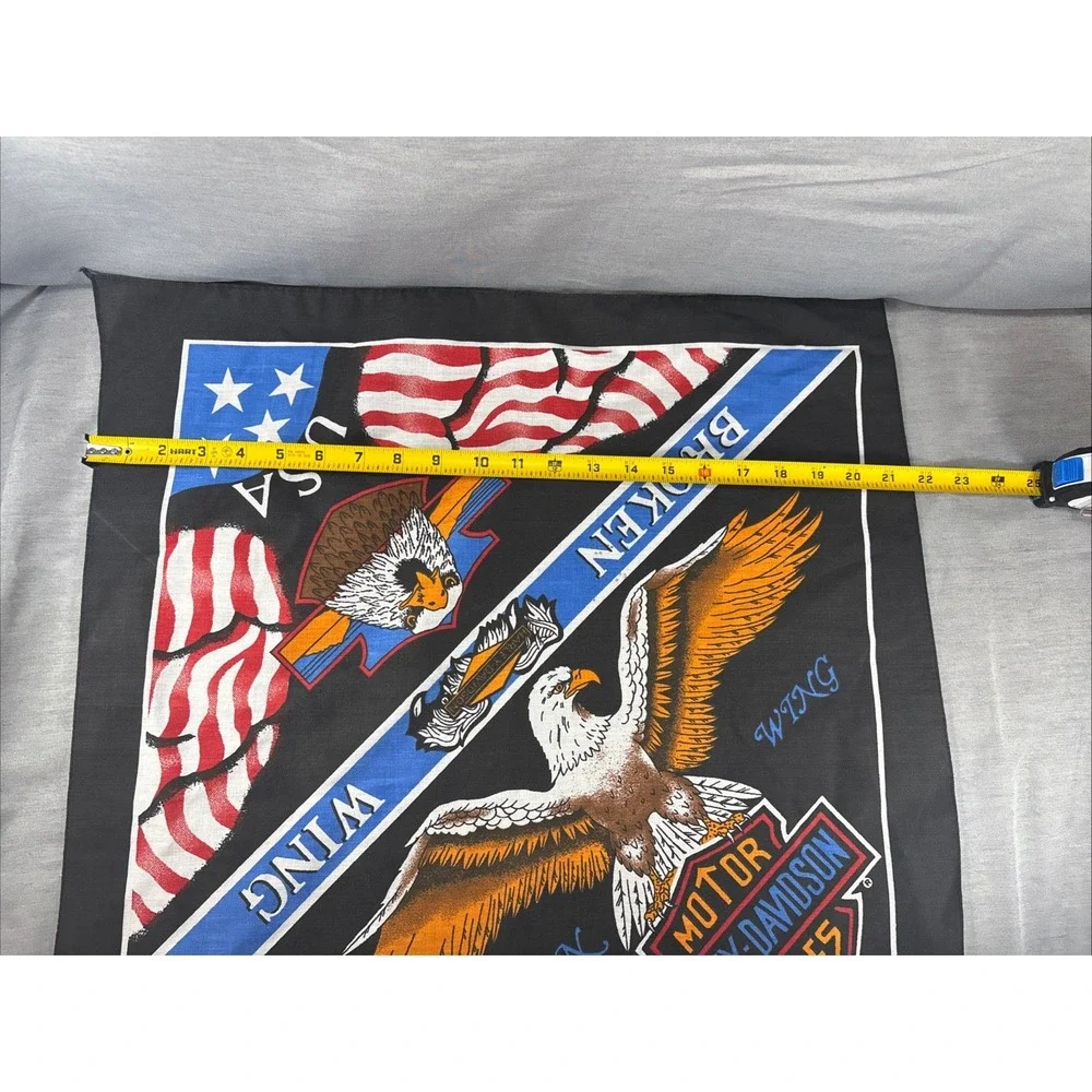 Official Harley Davidson Eagle Handkerchief Scarf Bandana Break Away Broken Wing